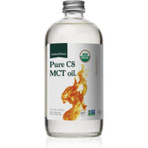 Natural Force Pure C8 MCT Oil 454g front view in glass bottle