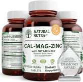 Natural Nutra Calcium Magnesium Zinc Supplement front view