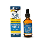 Natural Path Silver Wings Colloidal Silver 250ppm 59g amber glass bottle front view