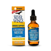 Natural Path Silver Wings Colloidal Silver 500ppm amber glass bottle front view
