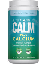 Natural Vitality CALM Magnesium Supplement Drink Mix Plus Calcium 454g front view