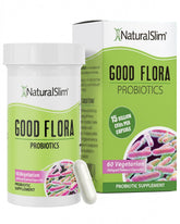 NaturalSlim Good Flora Probiotic Capsules front view with packaging