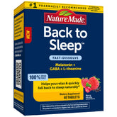 Nature Made Back to Sleep Melatonin 1mg fast-dissolve tablets front view