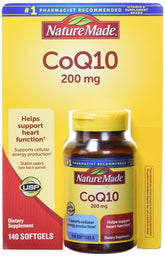Nature Made CoQ10 200 mg softgels front view with packaging
