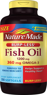 Nature Made Fish Oil 1200 mg Omega-3 softgels front view