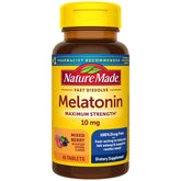 Nature Made Melatonin 10mg Fast Dissolve Tablets front view with mixed berry flavour