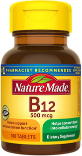 Nature Made Vitamin B12 500 mcg Tablets front view of the bottle