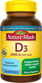 Nature Made Vitamin D3 Liquid Softgels 2000 IU front view