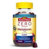 Nature Made Zero Sugar Melatonin Gummies 5mg front view, 70 count bottle