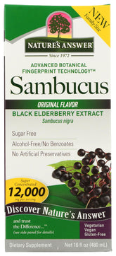 Nature's Answer Sambucus Elderberry Extract Syrup 16oz front view