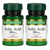 Nature's Bounty Folic Acid 800 mcg 250 tablets front view