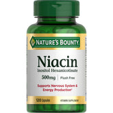 Nature's Bounty Niacin 500mg flush free capsules front view
