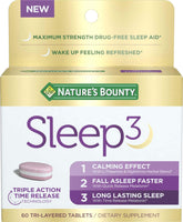 Nature's Bounty Sleep3 Melatonin 10mg 60 Tablets front view