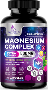 Nature's Nutrition Magnesium Complex Capsules front view