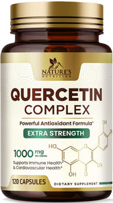Nature's Nutrition Quercetin Dihydrate 1000mg capsules front view