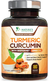 Nature's Nutrition Turmeric Curcumin Supplement bottle front view