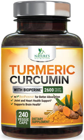 Nature's Nutrition Turmeric Curcumin Supplement bottle front view
