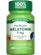 Nature's Truth Melatonin 3mg Fast Dissolve Tablets 180 Count front view