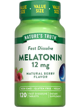 Nature's Truth Melatonin Tablets 12mg natural berry flavour front view