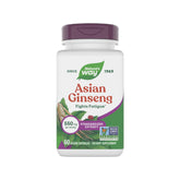 Nature's Way Asian Ginseng 54g front view with capsule bottle