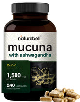 NatureBell Ashwagandha with Mucuna Pruriens 240 capsules front view