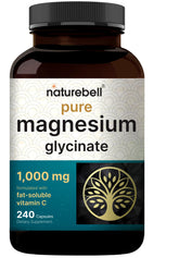 NatureBell Magnesium Glycinate 240 vegetarian capsules front view