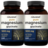 NatureBell Magnesium Glycinate 500mg front view with packaging