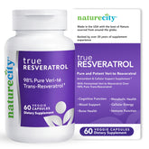 NatureCity TrueResveratrol supplement bottle front view