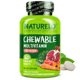 NATURELO Children's Multivitamin Chewables front view with mixed berry flavour