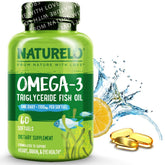NATURELO Omega-3 Fish Oil Supplements 1100mg front view