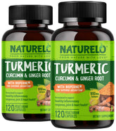 NATURELO Turmeric Supplement front view with label