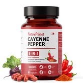 NaturePlanet Organic Cayenne Pepper Capsules bottle front view