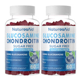 Natures Aid Glucosamine Chondroitin Gummies front view with packaging