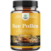 Natures Craft Bee Pollen Powder Capsules front view with packaging