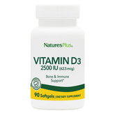 NaturesPlus Vitamin D3 2500 IU softgels front view