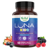 Nested Naturals Luna Kids Sleep Aid Tablets front view, 60 count