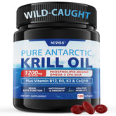 NEVISS Antarctic Krill Oil 1200mg softgel bottle front view