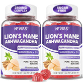 NEVISS Lion's Mane & Ashwagandha Gummies front view packaging