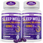 NEVISS Liposomal Melatonin 60mg supplement capsules front view