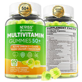 NEVISS Men's Multivitamin Gummies 50+ front view with packaging