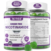 NEVISS Nicotinamide Gummies 500mg front view with cranberry flavour