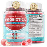 NEVISS Probiotic Gummies 60 Count Peach Flavour front view