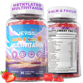 NEVISS Teen Multivitamin Gummies front view with strawberry flavour
