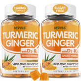 NEVISS Turmeric Gummies front view with packaging