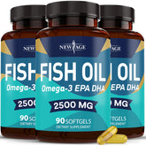 NEW AGE Fish Oil Omega 3 2500mg bottle front view