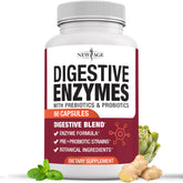 NEW AGE Lipase daily Enzyme Supplement 90 Capsules front view