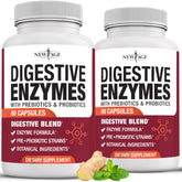NEW AGE Lipase daily Enzyme Supplement front view with capsules
