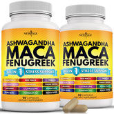 NEW AGE Maca-Ashwagandha Supplement Capsules front view