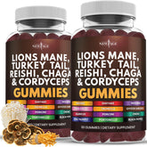 NEW AGE Mushroom Supplement Gummies front view with packaging