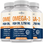NEW AGE Omega 3 Fish Oil Complex 3750mg front view